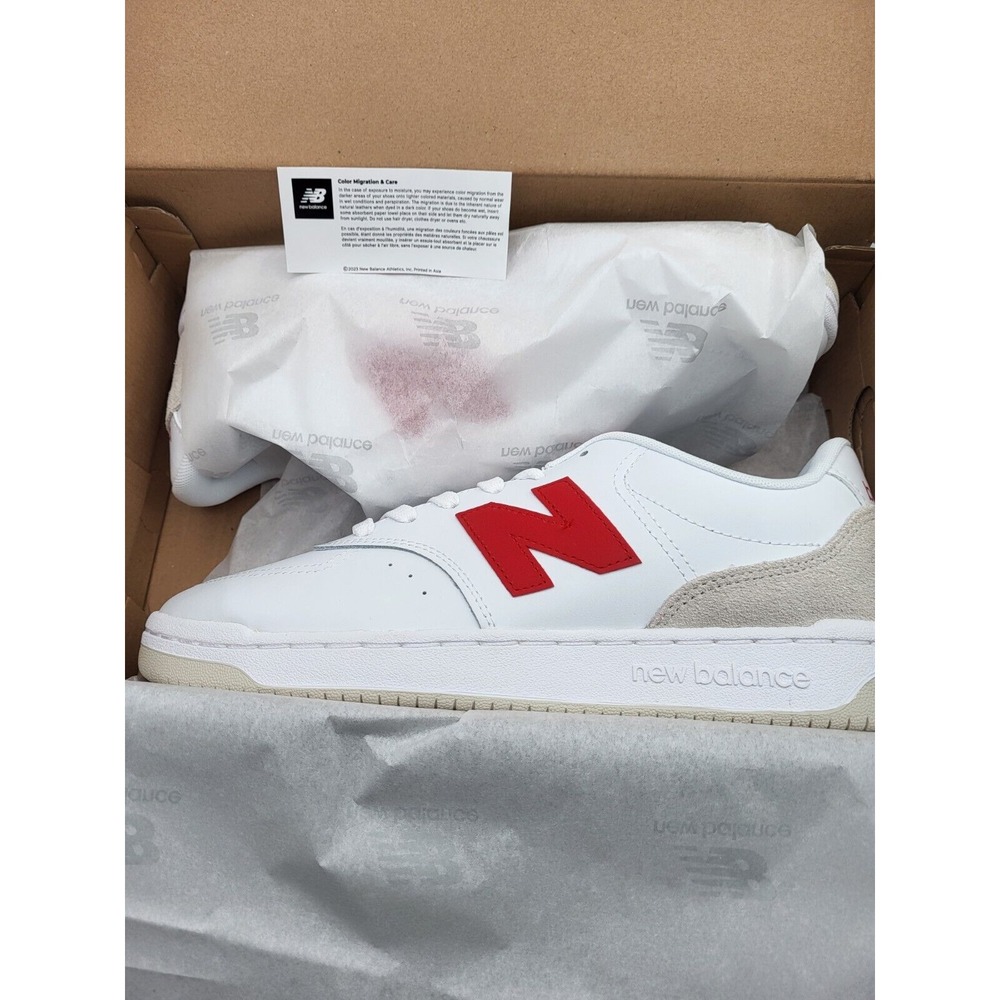 New Balance BB80 Men's Sneakers White Red Size 9.5 NWT - Picture 10 of 16